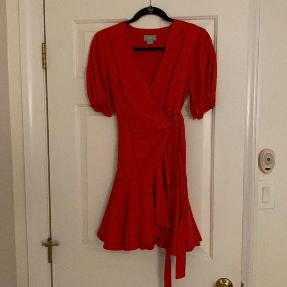 XS red Finders wrap dress